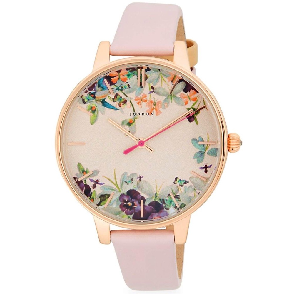 🆕 TED BAKER Womens Watch Floral 🌺 Leather Band